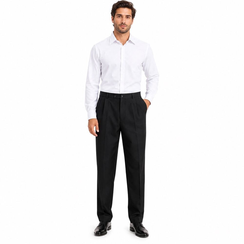 Dockers Signature Khaki Men's 44x30 Classic Fit Pleated Gray Dress Pants